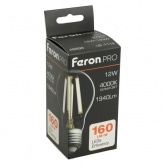 Лампа светодиодная филаментная Feron PRO LB-1112 A60 12W 4000K 175-265V E27 1940Lm холодный свет