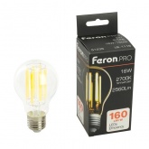 Лампа светодиодная филаментная Feron PRO LB-1116 A60 16W 2700K 175-265V E27 2560Lm теплый свет