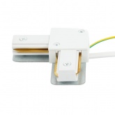 Коннектор Feron LD1021С угловой для шинопровода с проводом, белый, для CAB1007