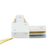 Коннектор Feron LD1021С угловой для шинопровода с проводом, белый, для CAB1007