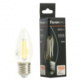 Лампа филаментная светодиодная свеча Feron PRO LB-1206 C35 6W 4000K 175-265V E27 980Lm холодный свет