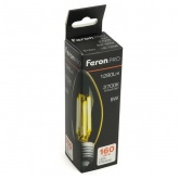 Лампа филаментная светодиодная свеча Feron PRO LB-1208 C35 8W 2700K 175-265V E27 1280Lm теплый свет