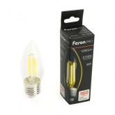Лампа филаментная светодиодная свеча Feron PRO LB-1208 C35 8W 2700K 175-265V E27 1280Lm теплый свет
