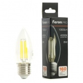 Лампа филаментная светодиодная свеча Feron PRO LB-1208 C35 8W 4000K 220V E27 1300Lm холодный свет