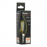 Лампа филаментная светодиодная свеча Feron PRO LB-1206 C35 6W 2700K 175-265V E14 960Lm теплый свет