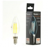 Лампа филаментная светодиодная свеча Feron PRO LB-1206 C35 6W 6400K 175-265V E14 1000Lm дневной свет
