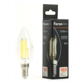 Лампа филаментная светодиодная свеча Feron PRO LB-1208 C35 8W 4000K 220V E14 1300Lm холодный свет