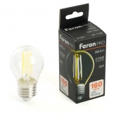 Лампа светодиодная филаментная шарик Feron PRO LB-1706 G45 6W 2700K 175-265V E27 960Lm теплый свет