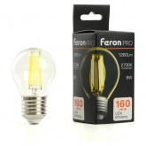 Лампа светодиодная филаментная шарик Feron PRO LB-1708 G45 8W 2700K 175-265V E27 1280Lm теплый свет
