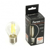 Лампа светодиодная филаментная шарик Feron PRO LB-1708 G45 8W 4000K 230V E27 1300Lm холодный свет