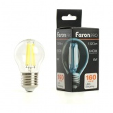 Лампа светодиодная филаментная шарик Feron PRO LB-1708 G45 8W 6400K 175-265V E27 1320Lm дневной свет