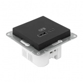 Механизм зарядной розетки EKF USB А и USB C Эпика черный