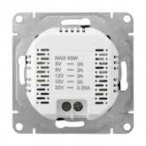 Механизм зарядной розетки EKF USB тип C быстрая зарядка Эпика черный