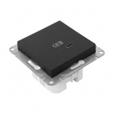 Механизм зарядной розетки EKF USB тип C быстрая зарядка Эпика черный