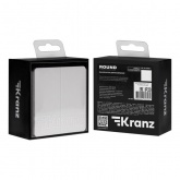 Переключатель двухклавишный Kranz Miele Round 10А с рамкой перламутр