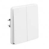 Переключатель двухклавишный Kranz Miele Round 10А с рамкой перламутр