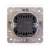 Переключатель двухклавишный Kranz Miele Round 10А с рамкой перламутр