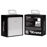 Перекрестный выключатель одноклавишный с подсветкой Kranz Miele Round 10А с рамкой перламутр