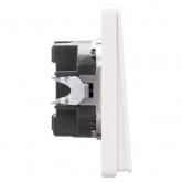 Перекрестный выключатель одноклавишный с подсветкой Kranz Miele Round 10А с рамкой перламутр