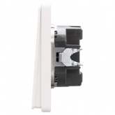 Перекрестный выключатель одноклавишный с подсветкой Kranz Miele Round 10А с рамкой перламутр