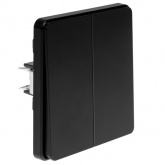 Переключатель двухклавишный Kranz Miele Round 10А с рамкой оникс