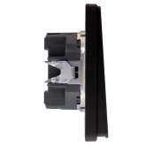 Переключатель двухклавишный Kranz Miele Round 10А с рамкой оникс