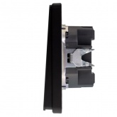 Переключатель двухклавишный Kranz Miele Round 10А с рамкой оникс