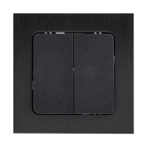 Механизм выключателя 2-клавишного EKF 10А Стокгольм черный