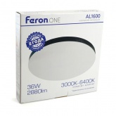Светильник светодиодный накладной Feron AL1600 36W 3000K-6400K 2880Lm IP44 черный, круглый