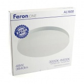 Светильник светодиодный накладной Feron AL1600 48W 3000K-6400K 3840Lm IP44 белый, круглый