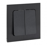 Механизм переключателя 2-клавишного EKF 10А Стокгольм черный