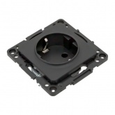 Механизм розетки EKF 2P+E 16А с защитными шторками винтовые клеммы Стокгольм черный