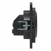 Механизм розетки EKF 2P+E 16А с защитными шторками винтовые клеммы Стокгольм черный