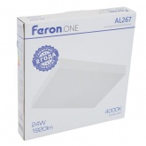 Светильник светодиодный накладной Feron AL267 24W 4200K 1920Lm IP44 белый, квадратный