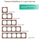 Рамка Systeme Electric ArtGallery Pure 3 поста металл, оникс