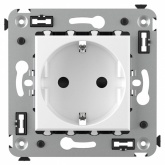 Розетка в стену DKC Avanti 2P+E со шторками белое облако