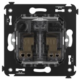 Розетка в стену DKC Avanti 2P+E со шторками белое облако