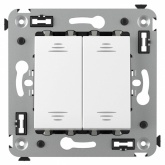 Выключатель двухклавишный в стену DKC Avanti, белое облако