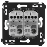 Выключатель двухклавишный в стену DKC Avanti, белое облако