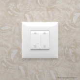 Выключатель двухклавишный в стену DKC Avanti, белое облако