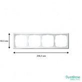 Рамка Systeme Electric ArtGallery 4 поста белая