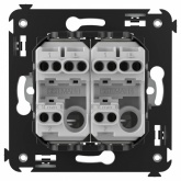 Переключатель двухклавишный в стену DKC Avanti, белое облако