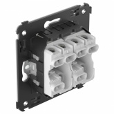 Переключатель двухклавишный в стену DKC Avanti, белое облако