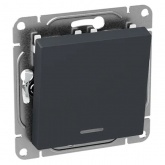 Механизм выключателя 1-клавишного EKF с подсветкой 10А Эпика графит