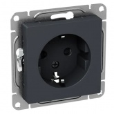 Механизм розетки EKF 2P+E 16А с защитными шторками Эпика графит