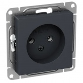Механизм розетки EKF 2P без заземления 16А Эпика графит