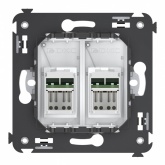 Компьютерная розетка RJ-45 в стену DKC Avanti кат.5e двойная, белое облако