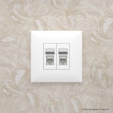 Компьютерная розетка RJ-45 в стену DKC Avanti кат.5e двойная, белое облако