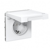 Розетка SE ArtGallery 2P+E 16А быстрозажимные клеммы шторки крышка IP44 белая