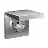 Розетка Systeme Electric ArtGallery 2P+E 16А со шторками и крышкой IP44 алюминий
